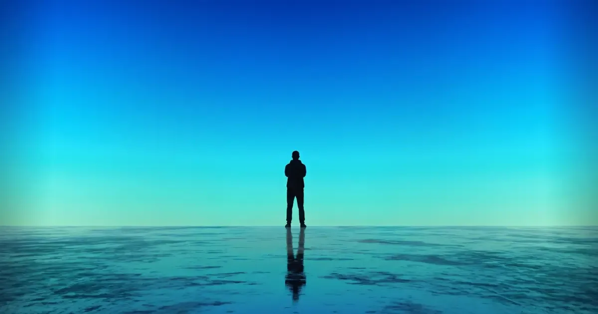 My view of a lone trader silhouetted against a blue horizon, reflecting on my transition to FTMO futures.