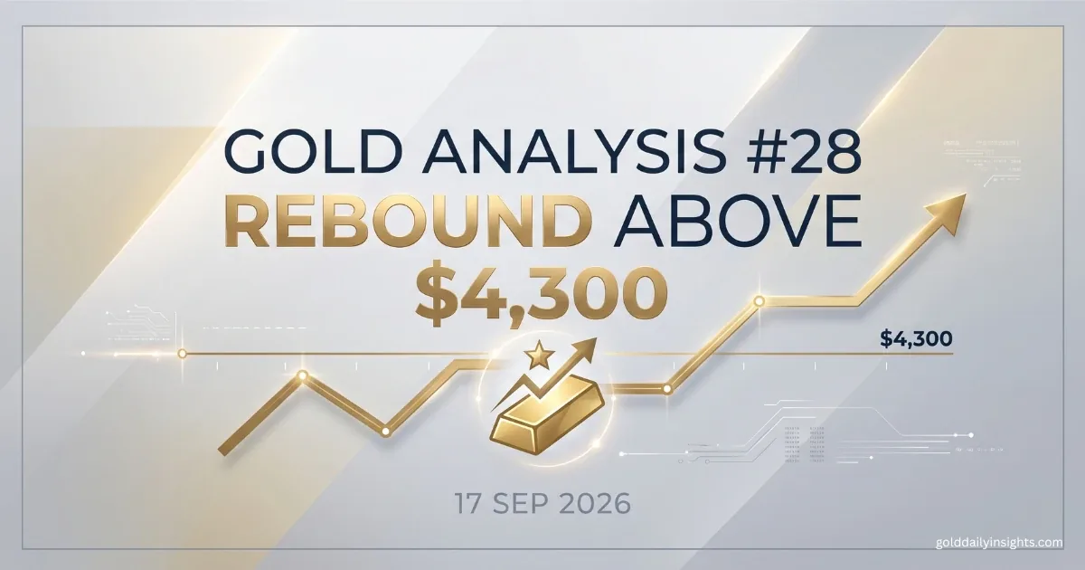 My cover graphic for Gold Analysis #28, gold's rebound above $4,300 on 17 September 2026